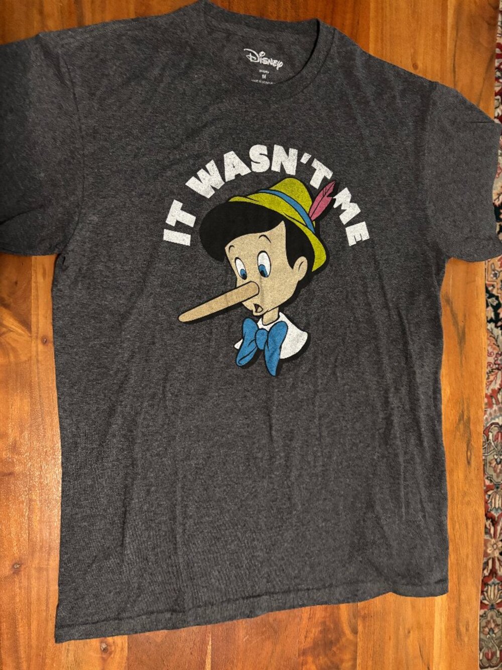 Disney Pinocchio Dark Gray Tshirt Medium
